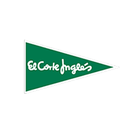 "El Corte Inglés" Logo auf grauem Hintergrund.