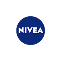NIVEA Logo auf dunklem Hintergrund, Markenlogo für Hautpflegeprodukte.