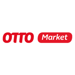 Logo Otto Market sur fond rose, clair et reconnaissable.
