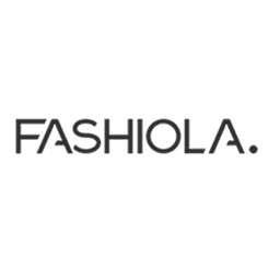 Innovatives Mode-Logo von FASHIOLA auf weißem Hintergrund.