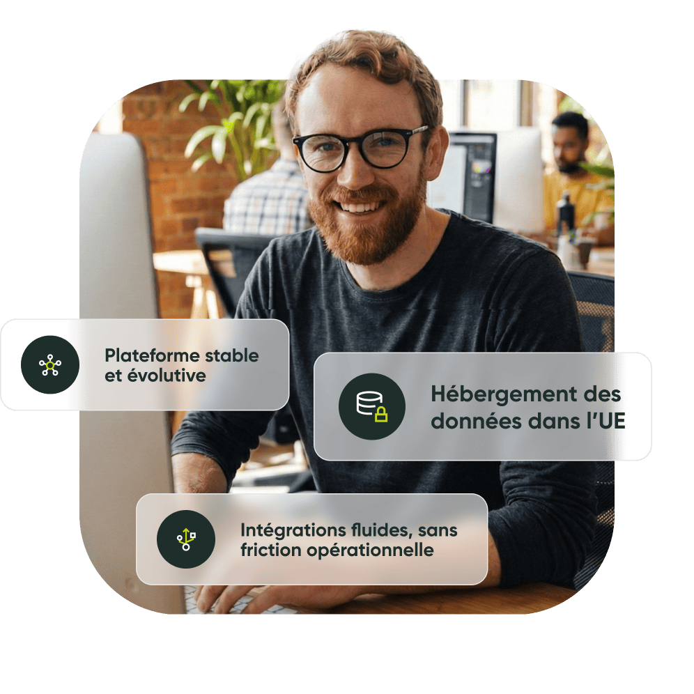 Hébergement web stable et évolutif avec hébergement de données dans l'UE et intégrations transparentes.